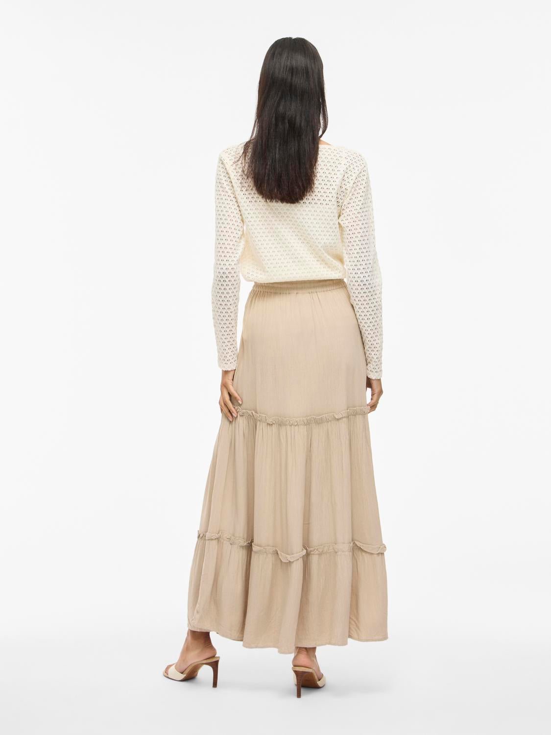 VIMESA Long Skirt - Feather Gray - VERO MODA & VILA Bergvik